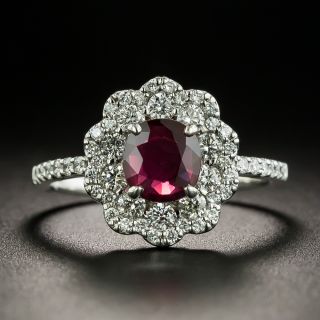 Estate 1.01 Carat No-Heat Ruby and Diamond Ring - GIA - 1