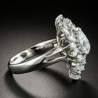 Estate 1.01 Ct. Pear Shape Diamond Platinum Ring - GIA D SI2