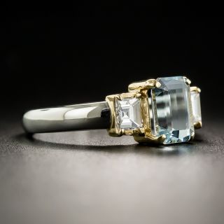 Estate 1.02 Carat Aquamarine and Diamond Ring