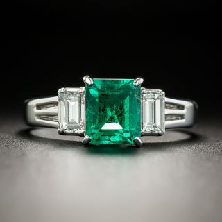 Estate 1.02 Carat Emerald and Diamond Ring - 2