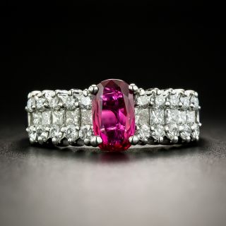 Estate 1.02 Carat No-Heat Ruby and Diamond Ring - GIA - 2