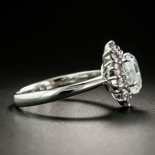 Estate 1.02 Carat Oval-Cut Diamond and Pink Diamond Ring - GIA D VS2