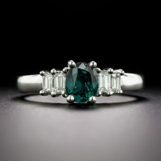 Estate 1.03 Carat Alexandrite and Diamond Ring - GIA - 3