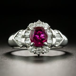 Estate 1.03 Carat Burmese Ruby and Diamond Ring - 1