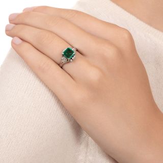 Estate 1.03 Carat Emerald and Diamond Ring