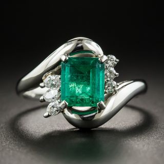 Estate 1.03 Carat Emerald and Diamond Ring - 1