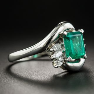 Estate 1.03 Carat Emerald and Diamond Ring