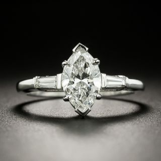 Estate 1.03 Carat Marquise Diamond Engagement Ring - GIA E SI2 - 2