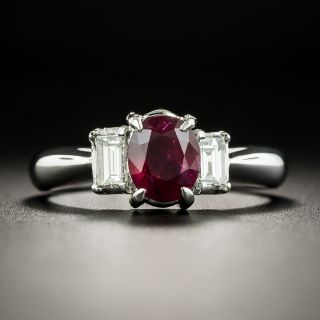 Estate 1.04 Carat No-Heat Burmese Ruby and Diamond Ring - GIA - 2