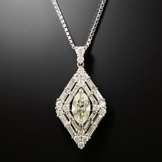 Estate 1.05 Carat Marquise Diamond Necklace - GIA - 3