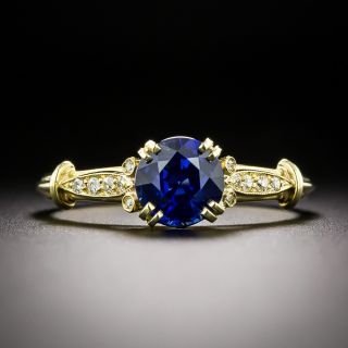 Estate 1.06 Carat No-Heat Sapphire and Diamond Ring - 3