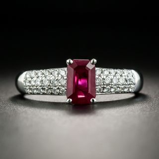 Estate 1.07 Carat Burmese Ruby and Diamond Ring - 1