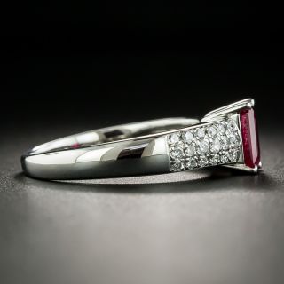 Estate 1.07 Carat Burmese Ruby and Diamond Ring