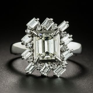 Estate 1.07 Carat Emerald-Cut Diamond Engagement Ring - 3