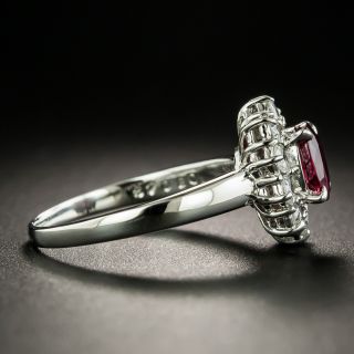 Estate 1.08 Carat Natural No-Heat Ruby and Diamond Halo Ring