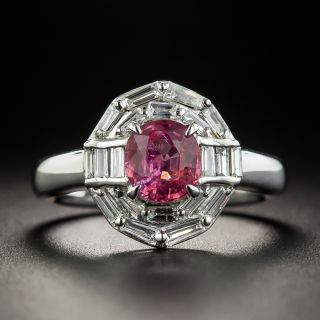 Estate 1.09 Carat Pink Sapphire and Diamond Ring - 1