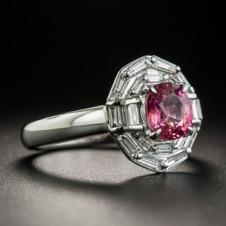 Estate 1.09 Carat Pink Sapphire and Diamond Ring
