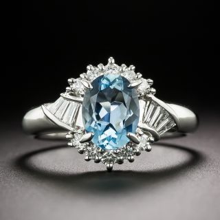 Estate 1.11 Carat Aquamarine and Diamond Ring - 3