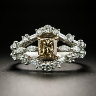 Estate 1.11 Carat Princess-Cut Natural Brown Diamond Engagement Ring  - 2