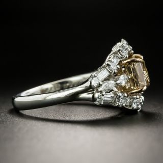 Estate 1.11 Carat Princess-Cut Natural Brown Diamond Engagement Ring 