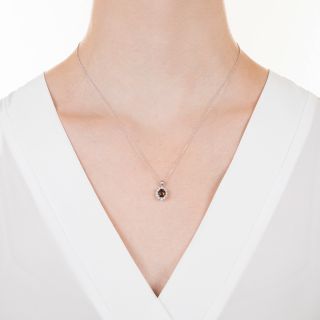 Estate 1.12 Carat Color Change Garnet and Diamond Pendant