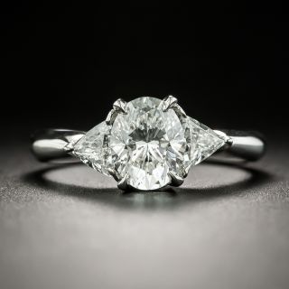 Estate 1.14 Carat Oval Diamond Engagement Ring - GIA E SI1 - 3