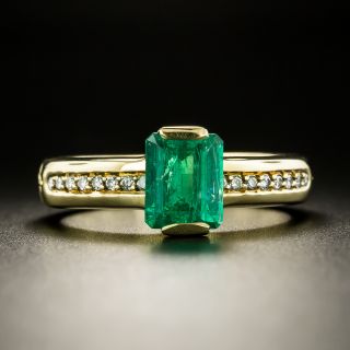 Estate 1.15 Carat Emerald And Diamond Ring - 2