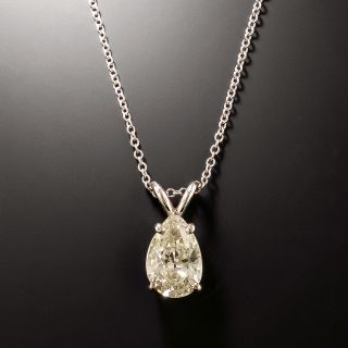 Estate 1.15 Carat Pear-Shape Diamond Solitaire Pendant - 2
