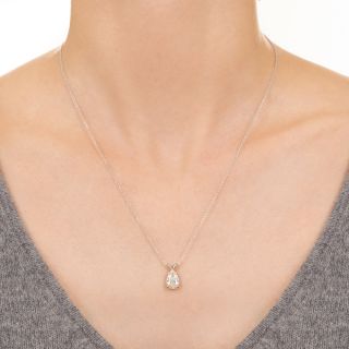 Estate 1.15 Carat Pear-Shape Diamond Solitaire Pendant