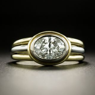 Estate 1.16 Carat Oval Diamond Tri-Color Solitaire - GIA G VVS2 - 3