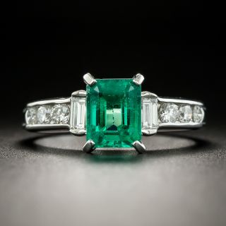 Estate 1.19 Carat Emerald and Diamond Ring - 2