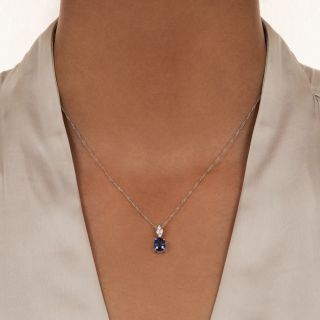 Estate 1.19 Carat Sapphire And Diamond Drop
