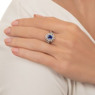 Estate 1.21 Carat No-Heat Ceylon Sapphire and Diamond Ring