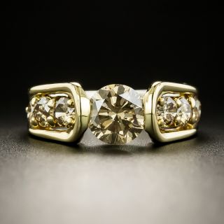 Estate 1.22 Carat Natural Brown Diamond Ring - GIA - 2
