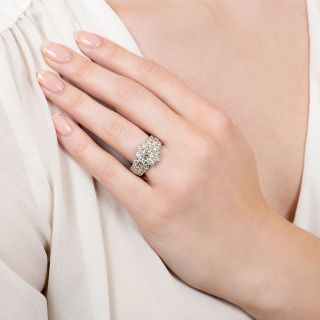 Estate 1.23 Carat Oval Diamond Halo Ring - GIA J VS1