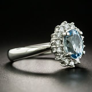 Estate 1.25 Carat Aquamarine and Diamond Ring