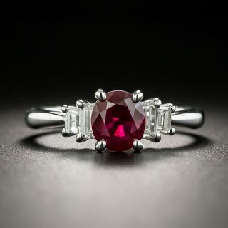 Estate 1.27 Carat Burmese Ruby and Diamond Ring - 2