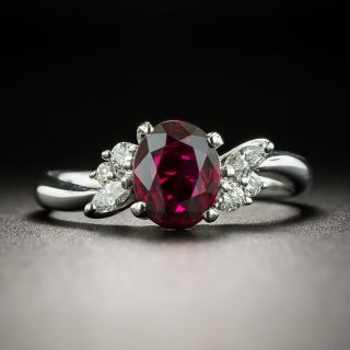 Estate 1.28 Carat Ruby and Diamond Ring - GIA - 2