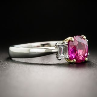 Estate 1.29 Carat Oval Burma Ruby and Diamond Ring