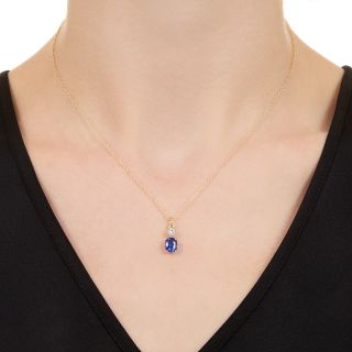 Estate 1.29 Carat Sapphire And Diamond Drop 
