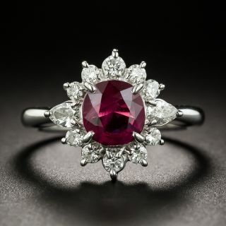 Estate 1.37 Carat  Ruby and Diamond Ring - 2