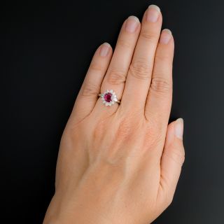 Estate 1.37 Carat  Ruby and Diamond Ring