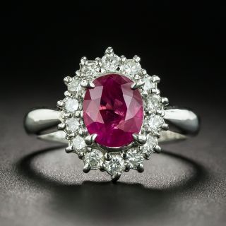 Estate 1.40 Carat Burmese Ruby and Diamond Ring - 1