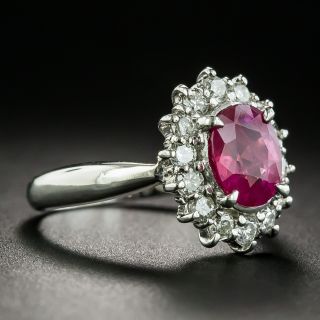 Estate 1.40 Carat Burmese Ruby and Diamond Ring
