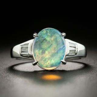 Estate 1.43 Carat Opal Cabochon and Diamond Ring  - 1