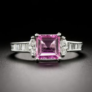 Estate 1.43 Carat Pink Sapphire and Diamond Ring - GIA - 5