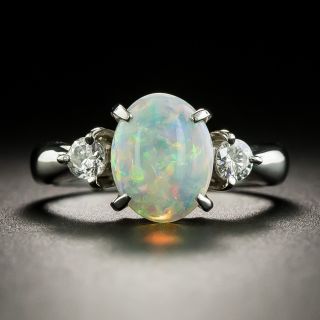 Estate 1.44 Carat Opal and Diamond Ring - 1