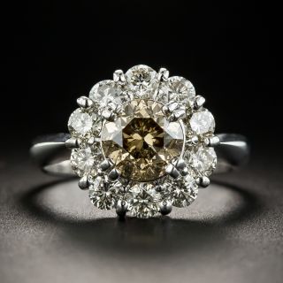 Estate 1.50 Carat Brown Diamond Halo Ring - 2