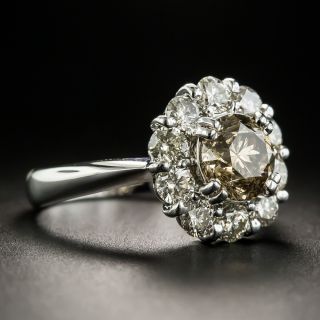 Estate 1.50 Carat Brown Diamond Halo Ring