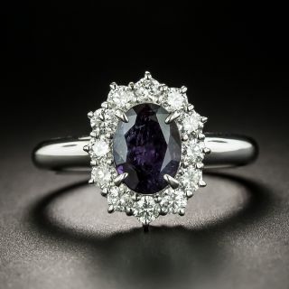 Estate 1.51 Carat Alexandrite and Diamond Halo Ring  - 2